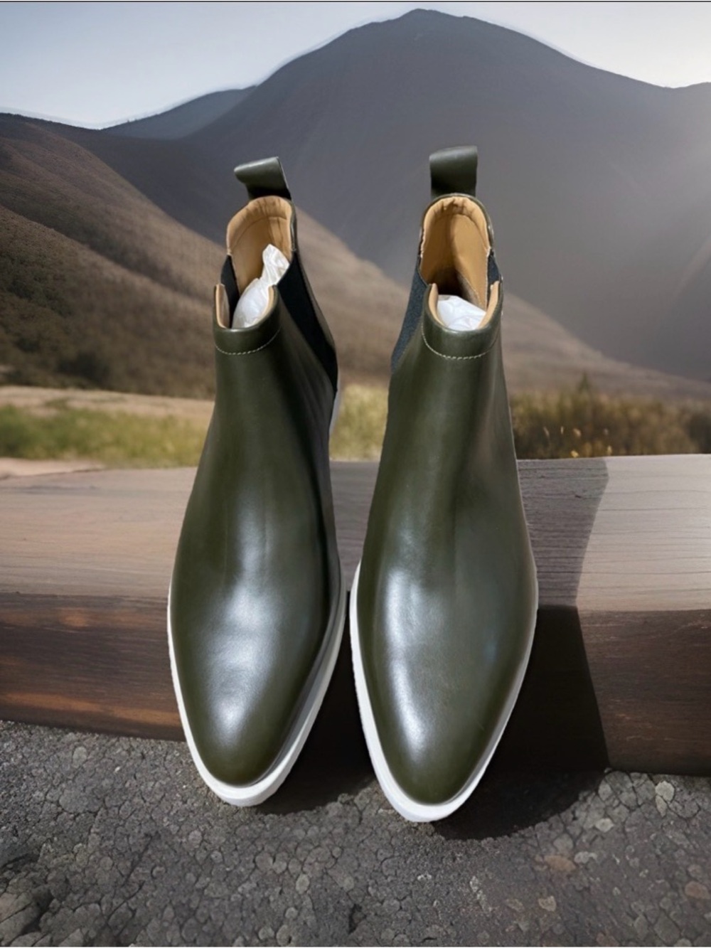 Everlane Olive Green Chelsea Slip-On Boot Size 10